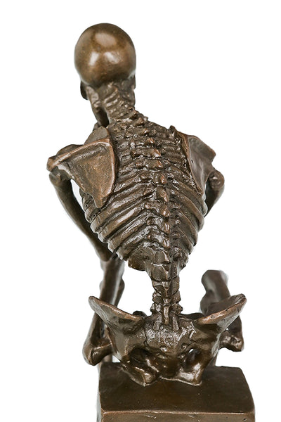 Bronze Rodin Thinker Statue Art Abstract Skeleton Sculpture TPE-998