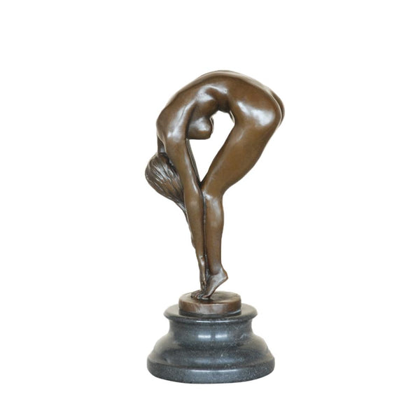 This brass sculpture is themed around Yoga’s iconic Forward Bend posture, embodying flexibility, self-discipline, balance, and inner calm. The figure’s deep forward-leaning form creates sculptural tension and visual rhythm, highlighting both physical strength and mindful introspection.