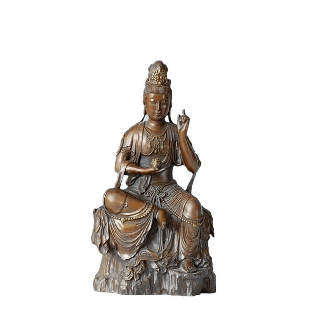 Guanyin Statue Bronze Buddha Statue Buddhist Sculpture Buda Statues Decoration  TPFX-012