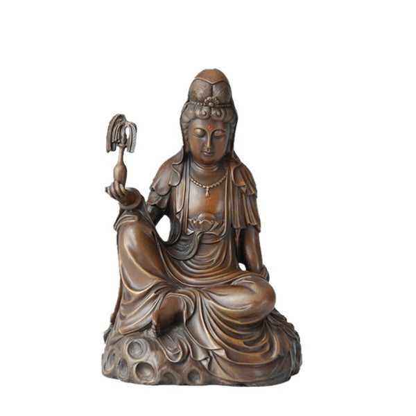  seated copper Guanyin statue 