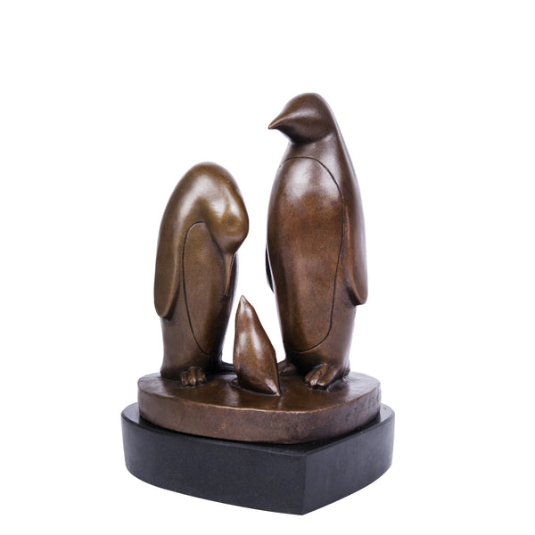 Penguin Family Bronze Statues Animal Metal Sculpture Art Deco TPY-198